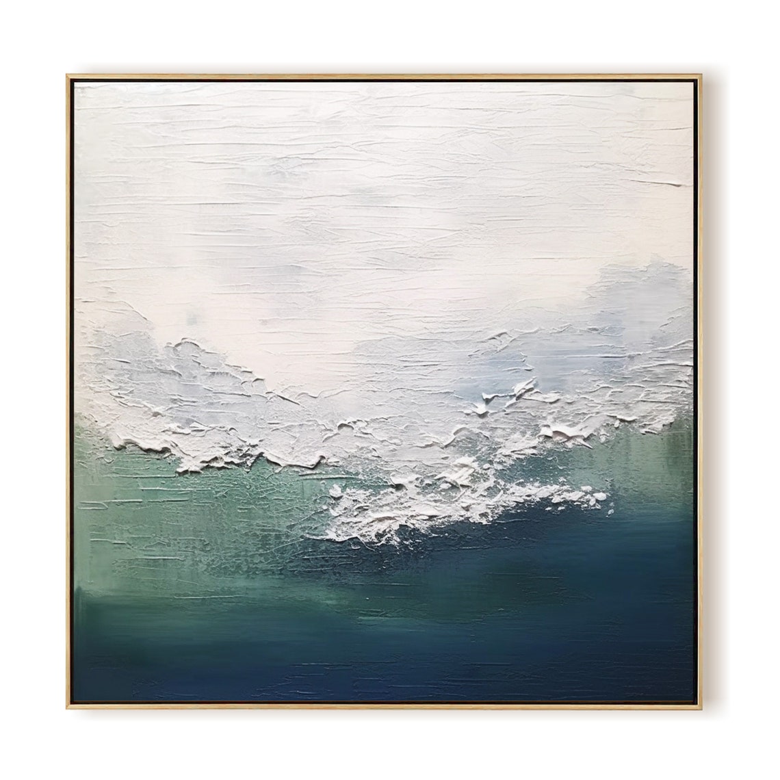 Gray Blue Wall Art Texture Painting Minimalist Painting Heavy Textured