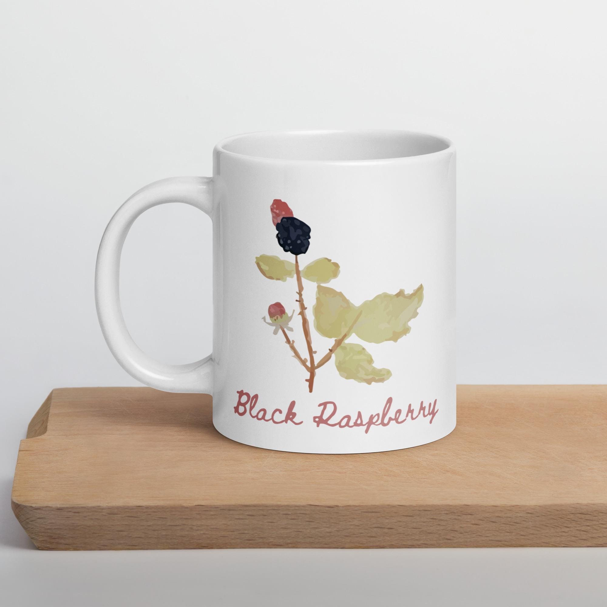 Colorwave Raspberry Mug Black Raspberry Watercolor Mug: Pacific Northwest Native Flora Art - Etsy