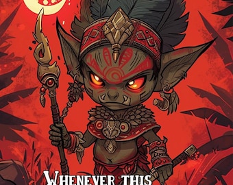 Goblin Schamane Token, Magic the Gathering Full Frame Karte!