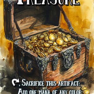 Token de tesouro, cartão de moldura completa Magic the Gathering!
