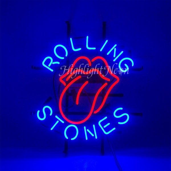 Lips Rolling Stones Wall Art Geschenke Gifts Personalized Gifts Real Glass Neon Sign Neon Light For Bedroom Modern neon sign