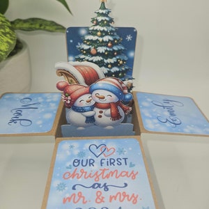 Caja 3D personalizable con mensaje emergente para celebrar la primera Navidad juntos, tarjeta de felicitación, decoración y recuerdo