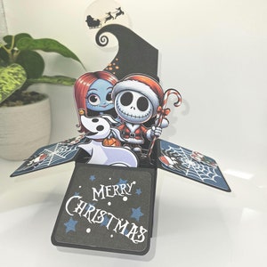 Caja 3D de pesadilla navideña, tarjeta navideña, decoración para fiesta, recuerdo, regalo personalizable