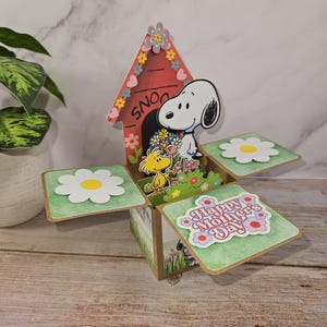 Mother's Day Cartoon Beagle 3D Box Pop-up Box Card Keepsake
