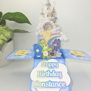 Caring Bears 3D Box Individuelle Geburtstagskarte Grußkarte Personalisierte Andenken Partydekoration