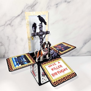 Horreur Roman Thriller Anniversaire 3D Boîte pop-up Carte Toute occasion Voeux Décoration de fête Souvenir