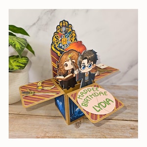 Zauberer-Trio Personalisierbare 3d Pop-up-Box Geburtstags-Grußkarte Partydekoration Andenken