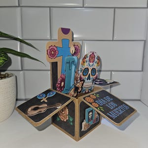 Dia De Los Muertos Feier: Tag des Toten Altar Anpassbare 3D Pop-Up Box Grußkarte - Party Dekoration Andenken