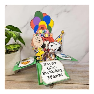 Cartoon Beagle 3D Box Geburtstagskarte Party Dekoration Personalisiertes Andenken Geschenk