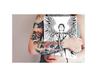 10 Page Castiel Supernatural Adult Coloring Book Digital Download