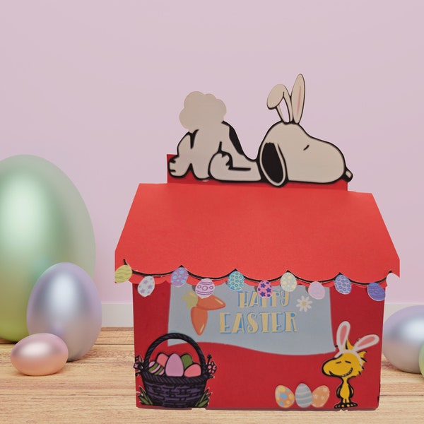 Snoopy Easter Doghouse Treat Box DIY Digital Cut Files