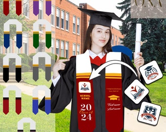 Stola di laurea personalizzata 2024, Stola scialle di laurea personalizzata, Stola di laurea personalizzata, Stola di laurea classe 2024