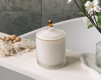 Strukturierte Kerze im Glas | Kokosnuss-Apricot-Wachskerze: Luxe Wohnkultur