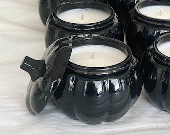Black Pumpkin Spice Candle: Coconut Apricot Wax, Fall Decor