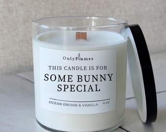 Some Bunny Special Candle: Ocean Orchid & Vanilla Soy Wax, Wooden Wick