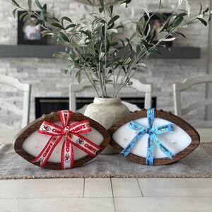 Customizable Wood Football Candle: NFL Team Decor, Fall Scents, Football Dough Bowl bild 4