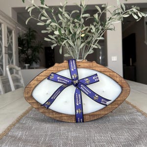 Customizable Wood Football Candle: NFL Team Decor, Fall Scents, Football Dough Bowl bild 3