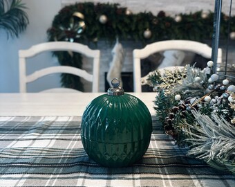 Christmas Ornament Candle • Red Cranberry Woods or Green Evergreen Apple • Holiday Decor