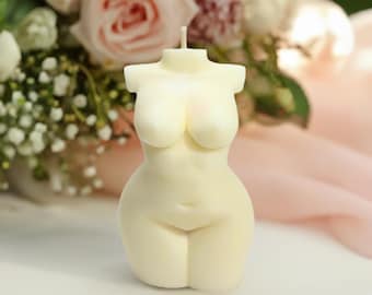 Female Torso Candle: Scented Soy Wax Body Figurine