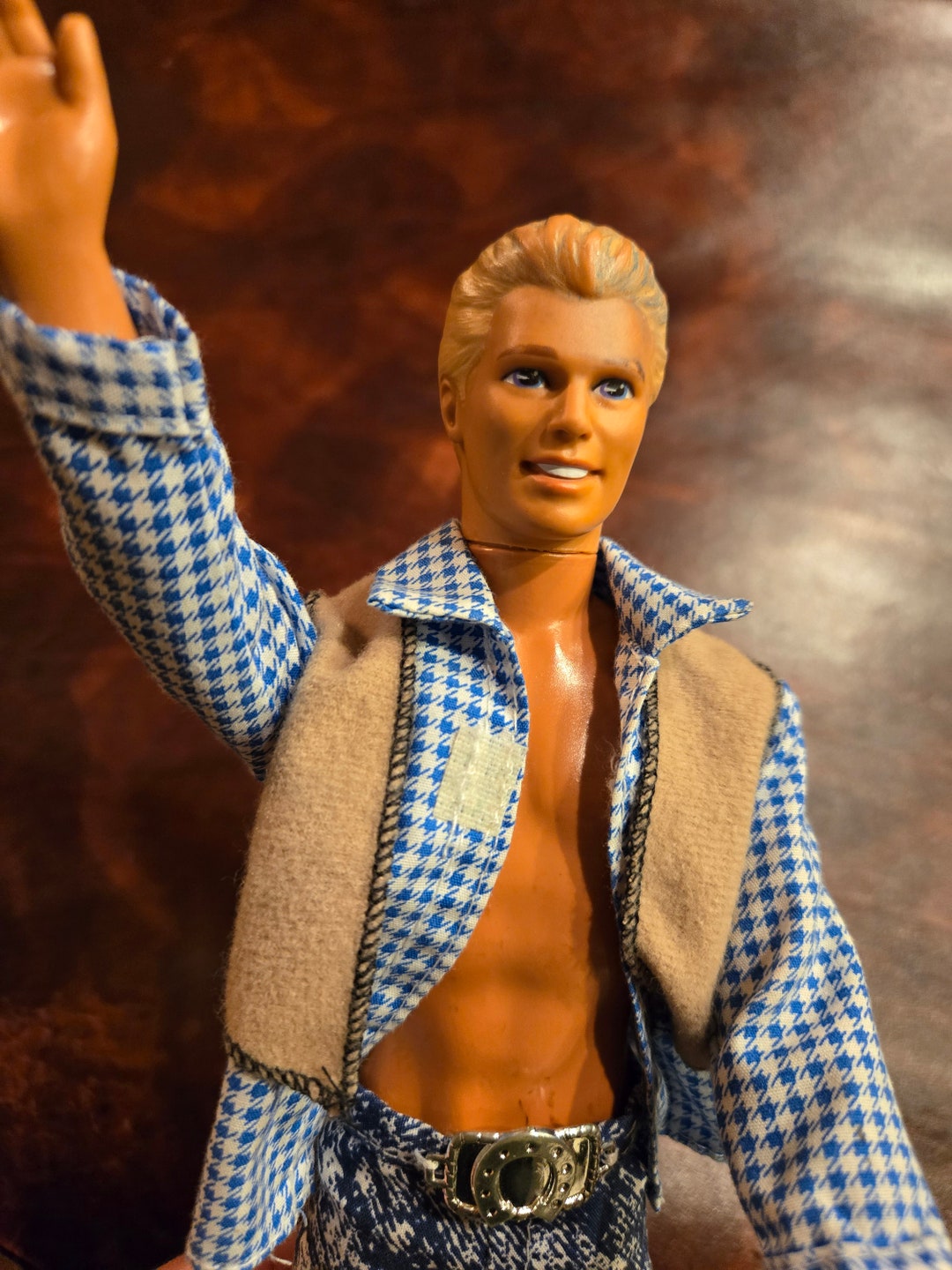 1991 Mattel Ken Doll With 1968 Indonesian Body Great Shape With Western