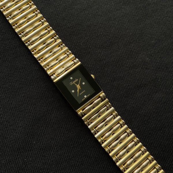 Xanadu Golden tone Watch Black dial, birthday gift, women watch, anniversary, graduation, holiday, manual wind