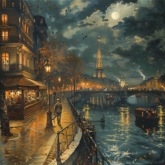 Paris in the 1800s at Night - Etsy