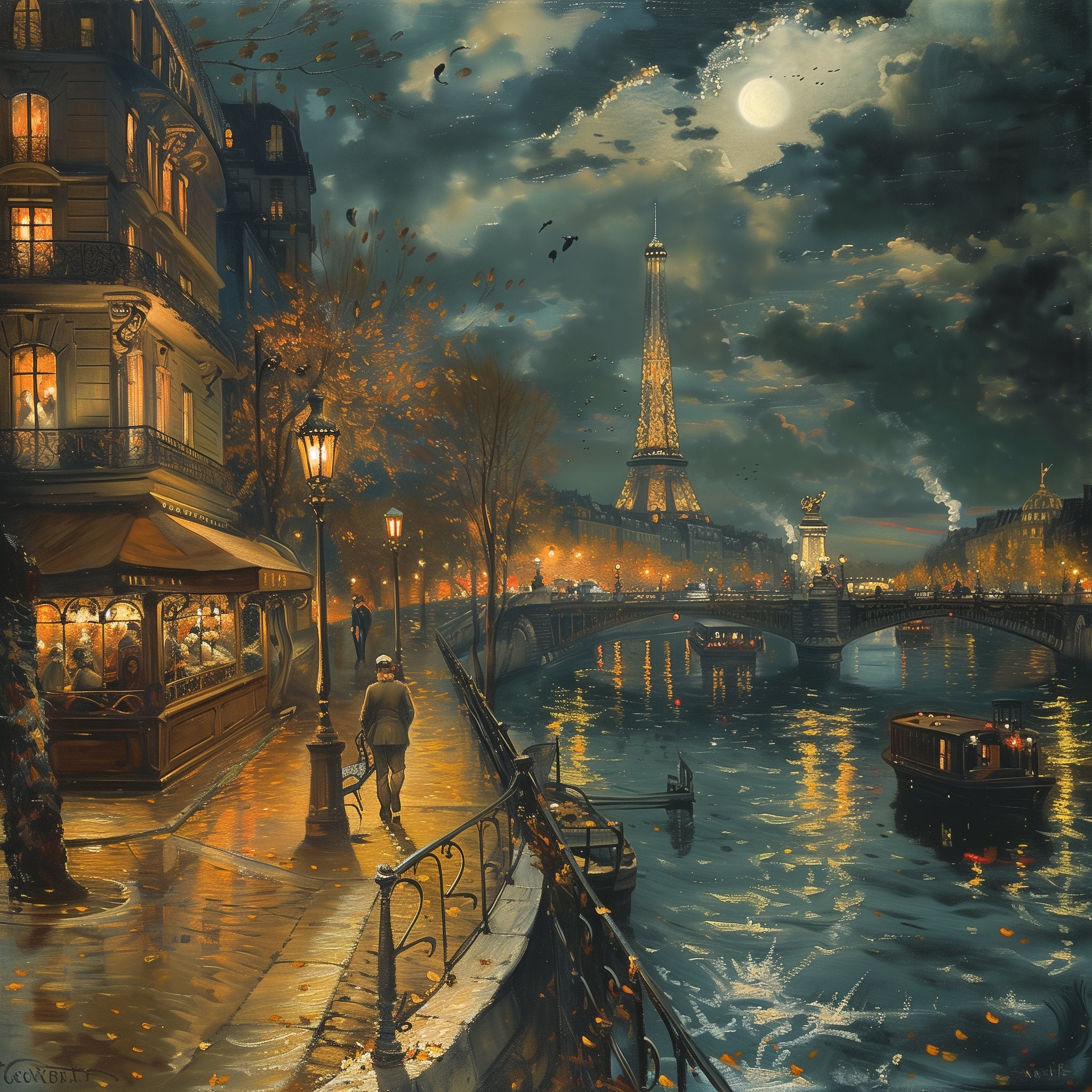 Paris in the 1800s at Night - Etsy