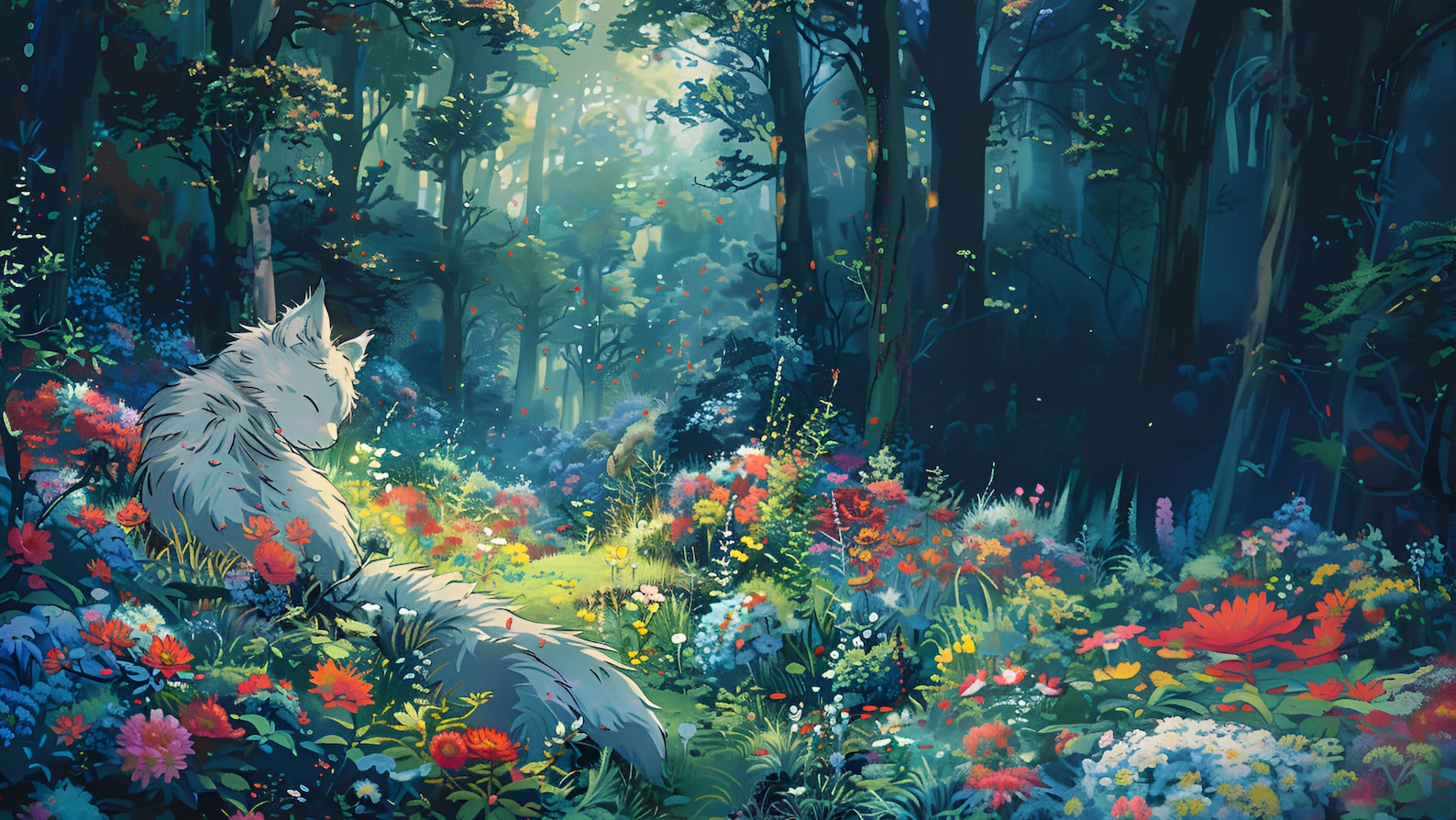 Studio Ghibli Art Style Forest Landscape - Etsy