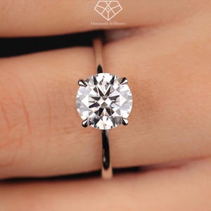 1CT to 5CT D Color VVS IGI Certified Round Brilliant Ideal Cut Lab Grown Diamond Solitaire Engagement Ring 10k/14k Solid Gold Diamond Ring