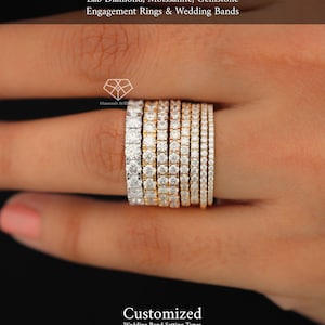 14k Solid Gold Natural Diamond Full Eternity Band Real Diamond Wedding Band Women Stacking Ring Natural Diamond Classic Simple Eternity Band