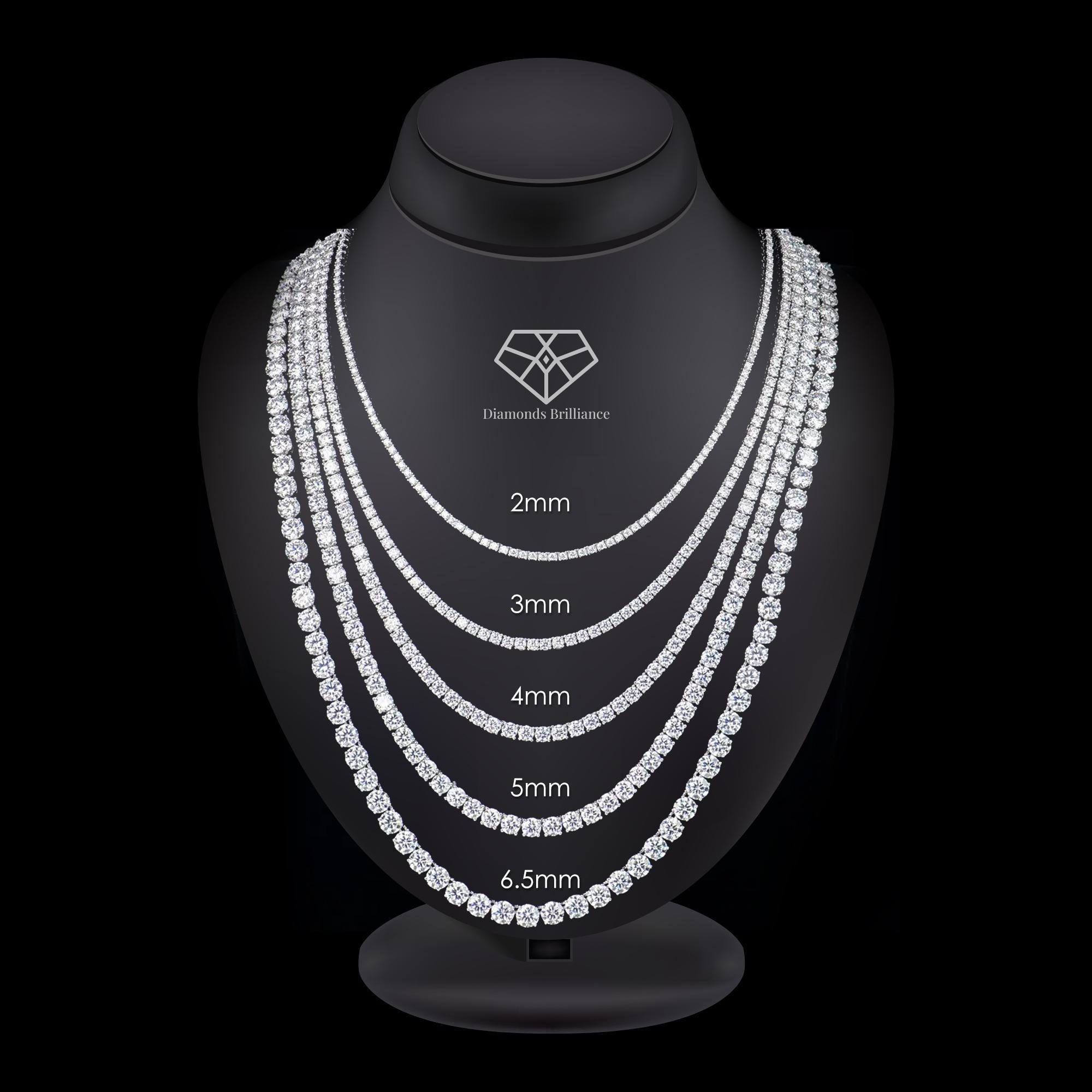 4 Prong Round Tennis Necklace - Platinum, 15.00 Ct (12372) 4 Prong Round Tennis Necklace - Platinum, 15.00 Ct (12372)