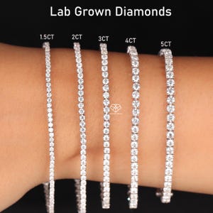 Diamond Tennis Bracelet, 1.50 ct - 10 ct, 14K Lab Grown Diamond Tennis Bracelet, 14K Solid Gold Tennis Diamond Bracelet, Anniversary Gift
