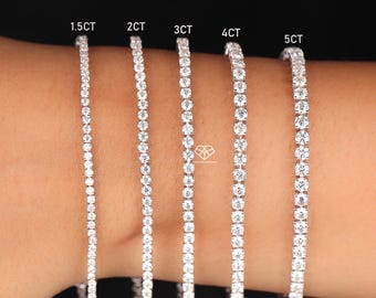 Diamond Tennis Bracelet, 1ct - 10ct, 14K Lab Grown Diamond Tennis Bracelet, 14K Solid Gold Tennis Diamond Bracelet, Anniversary Gift