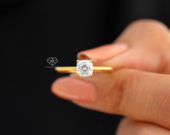 Kissenschliff Diamant Ehering, Solitär Diamant Verlobungsring, Diamantring für Frauen, Jubiläumsring, IGI-zertifizierter Ring