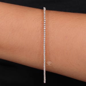 Natural Diamond Tennis Bracelet, 1.15 Ct Diamond Tennis Bracelet, 14k Solid Gold Genuine Diamond Bracelet, Beautiful White Diamond Bracelet