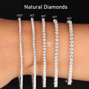 Real Natural Diamond Tennis Bracelet, 1.5 - 5 carat Stackable Bracelet, Diamond Bracelet, 14k Gold Tennis bracelet Infinity Bracelet For Her