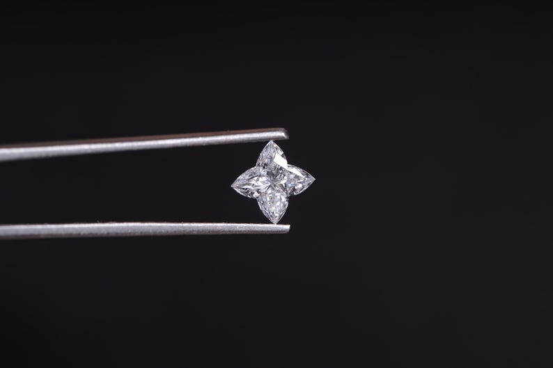 Antique Lab Grown Diamond, Flower Shaped Diamond, Lab Created Diamond