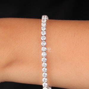 Lab Grown  Diamond Tennis Bracelet, 3 Ct Diamond Tennis Bracelet, 14k Solid Gold Lab Grown  Diamond Bracelet, Beautiful Diamond Bracelet