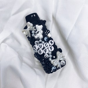 Lighter Cover | Custom Funky Lighter Case | Reusable | Gift fo Smoker | Black and White Design