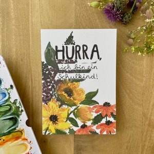 Carte postale « Hourra l'écolier » | Aquarelle | A6 | Impression d'art