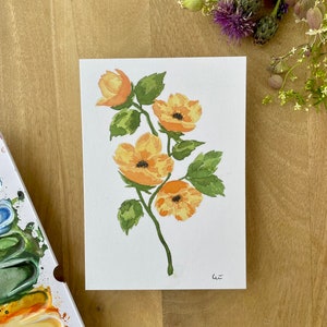 Postkarte Blumen orange | Aquarell | A6 | Kunstdruck