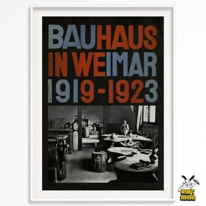 Manifesto Bauhaus Weimar – Stampa d'arte modernista – Arte murale del movimento artistico tedesco – Carta opaca da 230 g – Stampa di qualità museale