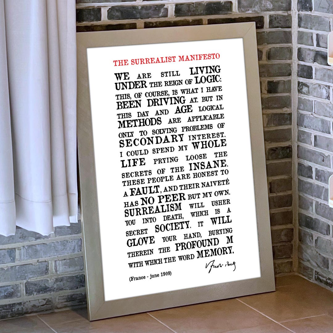Surrealist Manifesto Poster Andr Breton Quotes Avant garde Art Etsy surrealist-manifesto-poster-andr-breton-quotes-avant-garde-art-etsy