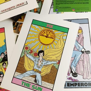 Impressão de arte do tarô do rock - Elvis Presley Impressão de arte do tarô do rock - The Sun Impressão de arte do tarô do rock - Impressão de arte do tarô - Ilustração da lenda do rock
