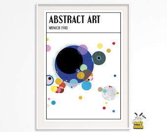 Kandinsky Poster – Several Circles Print – Abstract Art Wall Decor – Bauhaus Inspired Modern Art Illustration