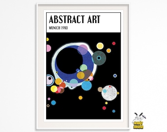 Kandinsky Poster – Several Circles Print – Abstract Art Wall Decor – Bauhaus Inspired Modern Art Illustration