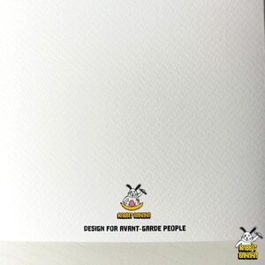 May include: White paper with a textured surface. The bottom of the paper features a logo of a rabbit holding a pen, sitting on a banana, with the text "RABBIT BANANA" and "DESIGN FOR AVANT-GARDE PEOPLE".
