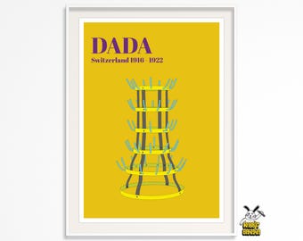 Duchamp Bottle Rack Print: Dadaism Surrealist Art Decor