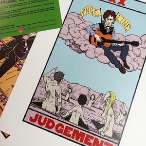 Impressão de arte do tarô do rock - Impressão de arte do tarô do rock de Bob Dylan - O julgamento Impressão de arte do tarô do rock - Impressão de arte do tarô - Ilustração da lenda do rock