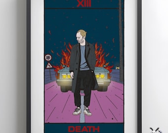 Thom York 'Death' Tarot Art Print: Rock Legend Illustration